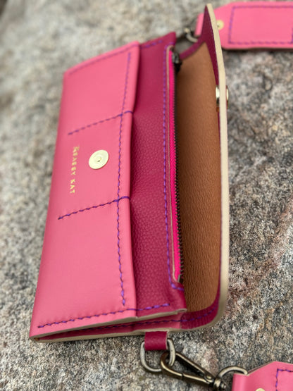 Long Wallet with Crossbody Strap