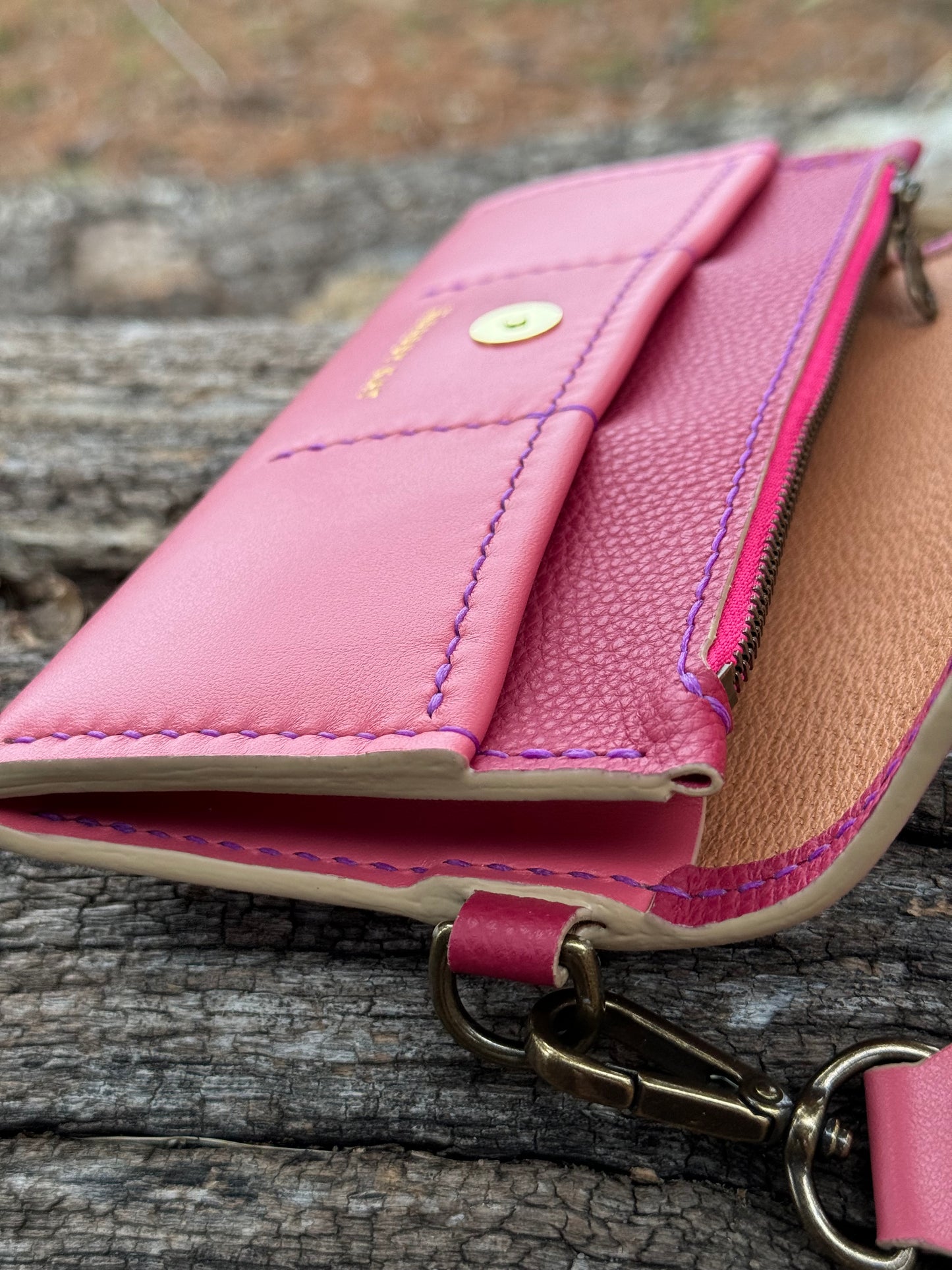 Long Wallet with Crossbody Strap