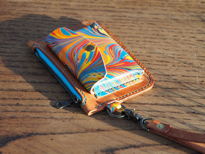 Tan & Marble Pocket Clutch