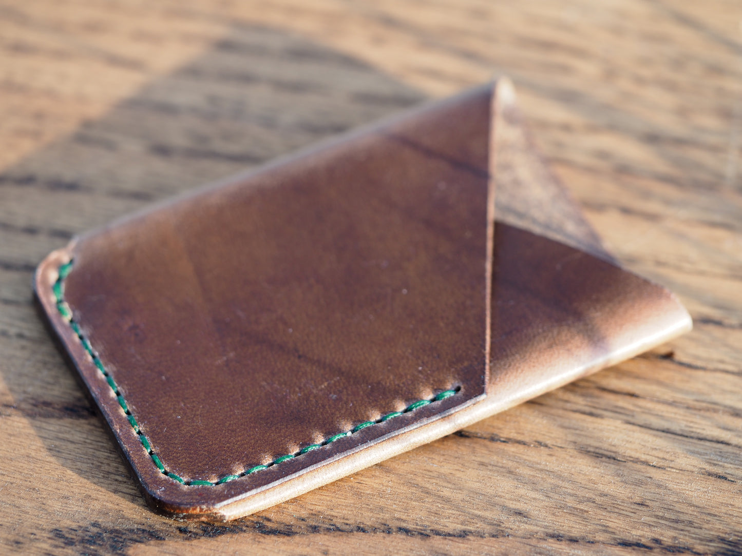 Sandy Brown on Green Minimalist Vertical Wallet