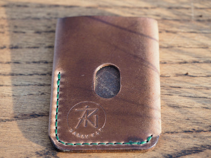 Sandy Brown on Green Minimalist Vertical Wallet