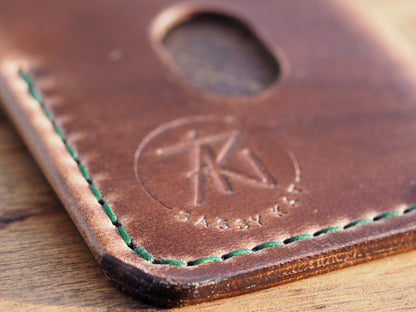 Sandy Brown on Green Minimalist Vertical Wallet