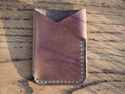 Sandy Brown on Green Minimalist Vertical Wallet