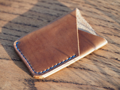 Sandy Brown on Blue Minimalist Vertical Wallet