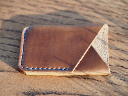 Sandy Brown on Blue Minimalist Vertical Wallet