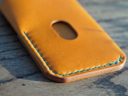 Orange on Mint Green Minimalist Vertical Wallet