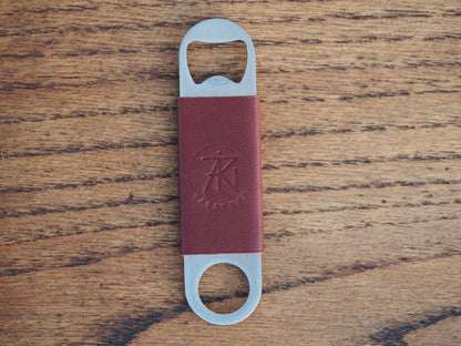 Burgundy & Tan Bottle Opener