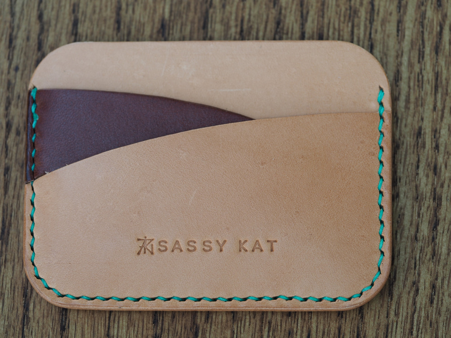 Natural Veg & Brown on Mint Two Horizons Wallet