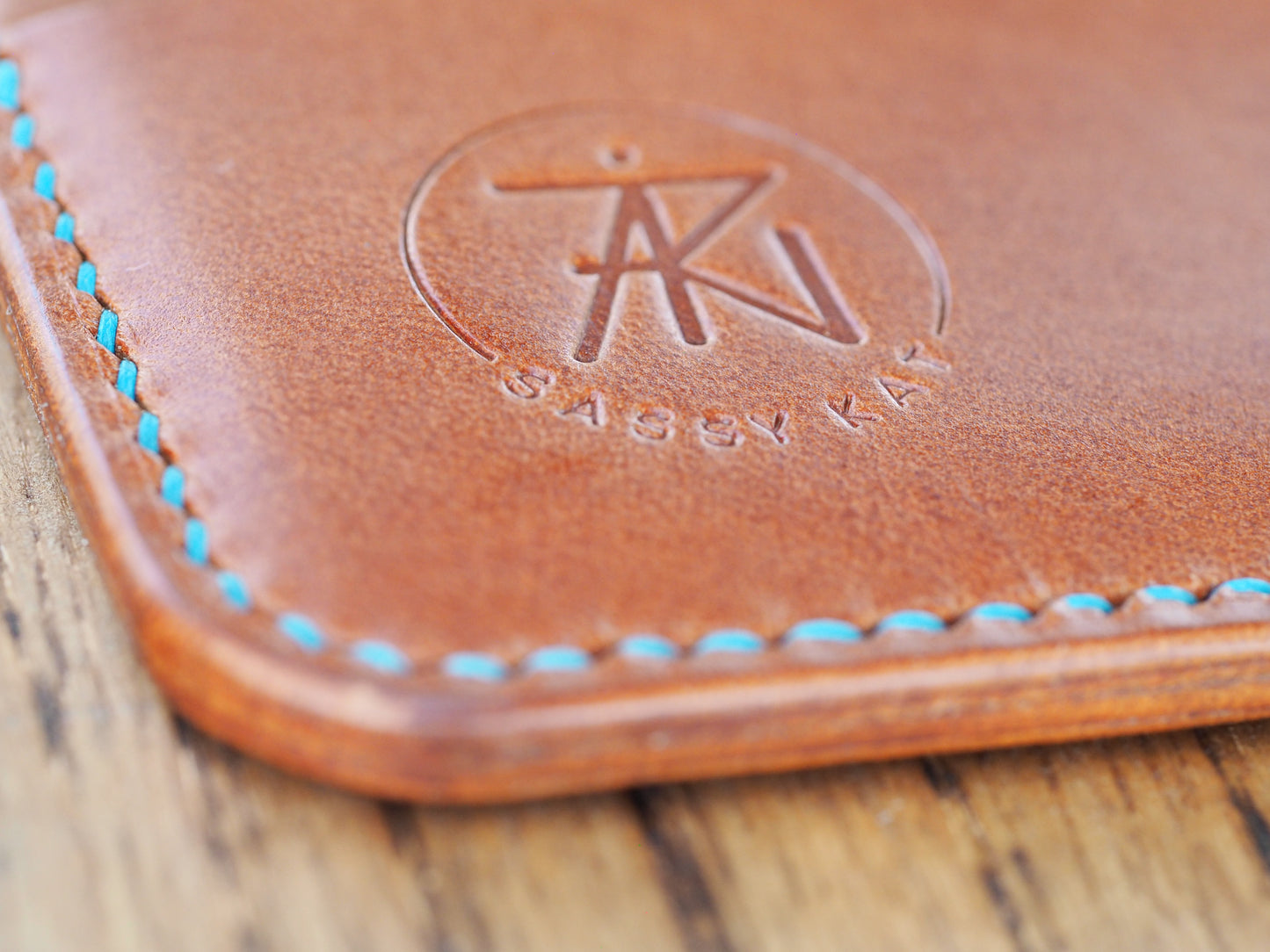 Tan on Sky Blue Two Horizons Wallet