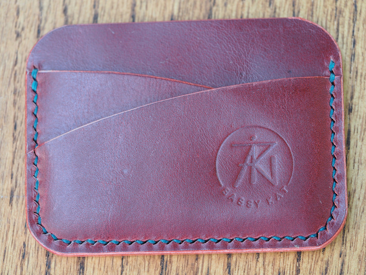 Burgundy on Peacock Green Two Horizons Wallet