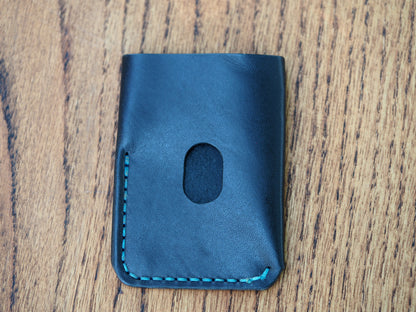 Black on Sky Blue Minimalist Vertical Wallet