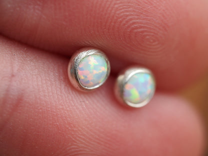 Rainbow White Synthetic Opal